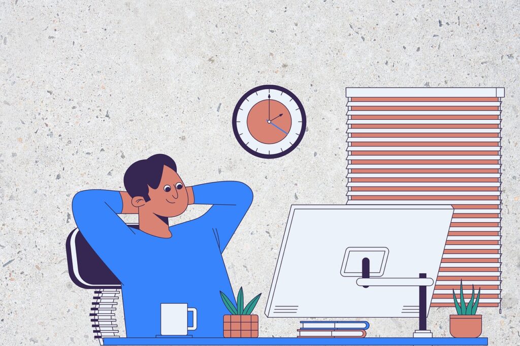 Professional working flexibly in an office