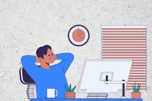 Professional working flexibly in an office