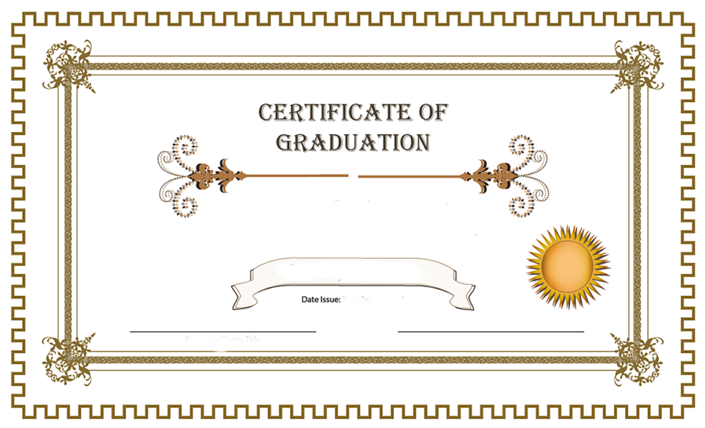 Graduation certificate and diploma