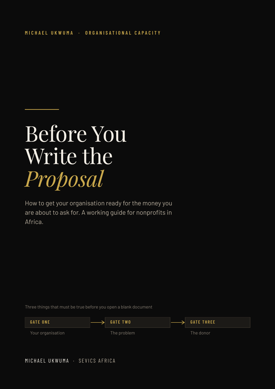 Cover of Before You Write the Proposal, a readiness guide by Michael Ukwuma
